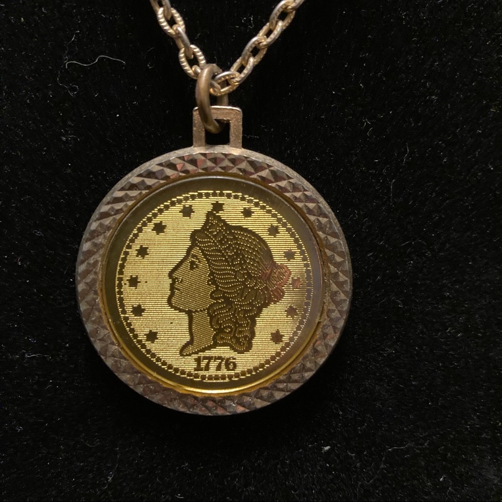 Vintage Bicentennial Necklace Gold 1776 $20 Coin